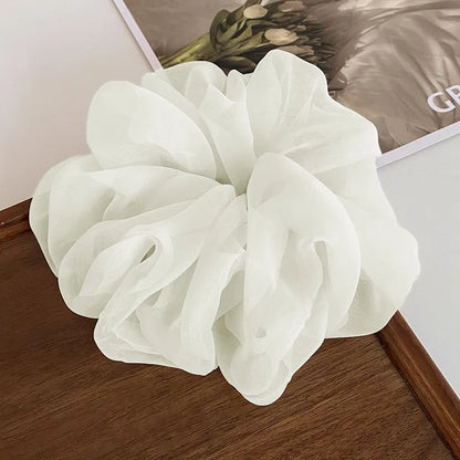 Large Mesh Hair Rope for Women Simple and Fashiona Does Not Hurt The Hair Hair Rope Cute Girl High Ponytail Scrunchie - E