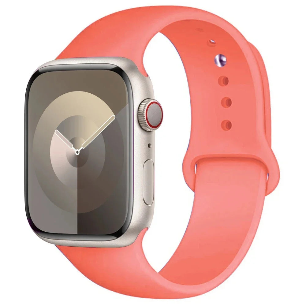 Silicone Band For Apple Watch strap 44mm 45mm 40mm 41mm 42-38mm 45 mm sport bracelet iwatch series 8 7 6 5 4 3 SE 9 Ultra 2 4