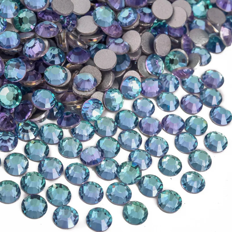 Billow Blue Series Non Hotfix Rhinestones SS6-SS30 Nail Charm Art Flatback Crystals Super Glitter Glass Strass for DIY Craft
