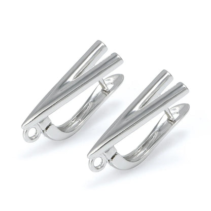 Silver Color Brass Earring Hooks for DIY Jewelry Making Handmade Silver Color Jewelry Accessories Findings Eawires - Rhodium 