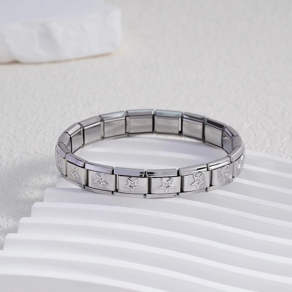 For Women Men Italian Charm Link 9mm Width Silver Gold Color Stainless Steel Bracelets on Hand DIY Making Jewelry - Type15