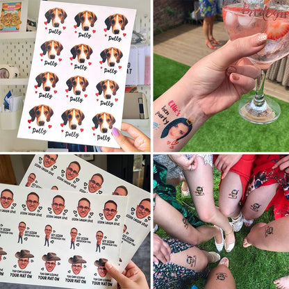 Customized Personalized Waterproof Temporary Tattoo Sticker DIY Fake Tatoo, Make Your Own Custom design Tattoo For Logo/weddi