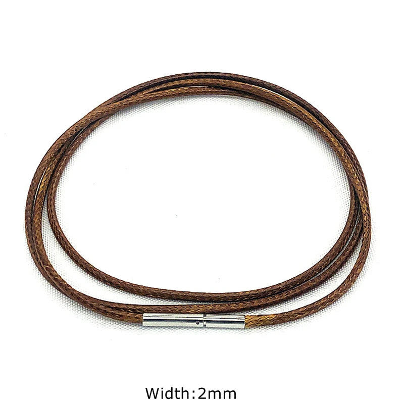 Black Genuine Leather Rope Necklace With Clasp Cord Chain Line String For DIY Pendant Jewelry Making Accessories Supplies Men