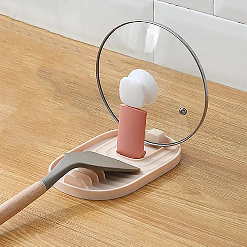 1pcs Polychrome Foldable Nordic Style Pot Holder Lid Shovel Storage Rack Practical Multifunctional Utensils for Kitchen Suppl