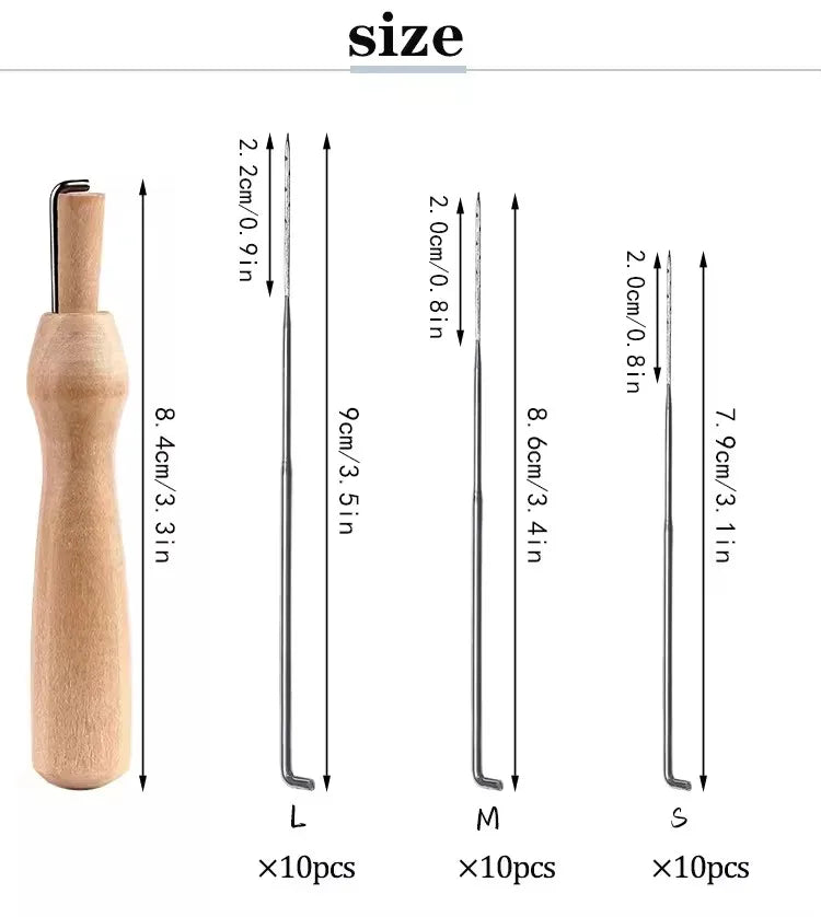 Wool Felting Needles Set For Wool Felting Craftwork DIY Craft Tools With Solid Wood Handle Felting Tool With Needl