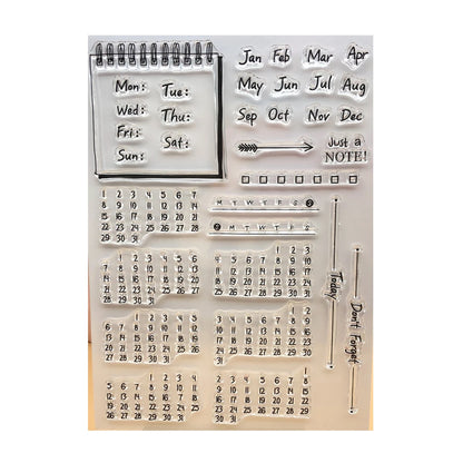 Alinacutle CLEAR STAMPS Calendar Journal Deco Scrapbooking Card Album Paper Craft Rubber Transparent Silicon Clear Stamp