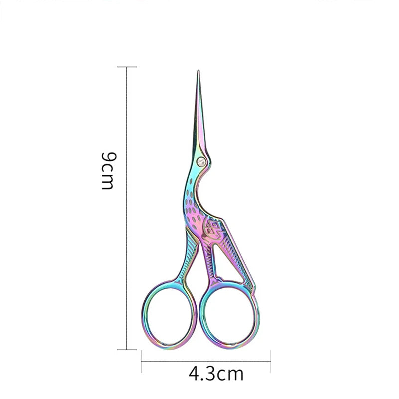 Mr.paper Antique Stork Sewing Art Scissors Made Stainless Steel Suitable for Daily Cutting Embroidery Sewing Craft Art Works 