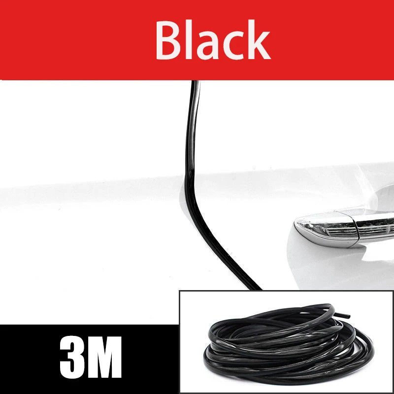 6M Car Door Chrome Moulding Trim Strip Edge Scratch Guard Protector Cover Strip Roll Chrome Styling Moulding Trim Strip - 3M 