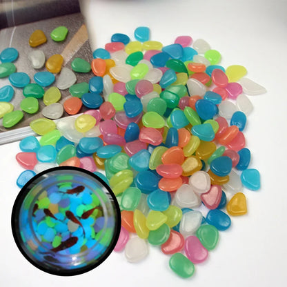 New Luminous Stones Glow in The Dark Pebbles Stones Fluorescent Rocks for Fish Tank Aquarium Aquatic Landscape Home Decor 1cm