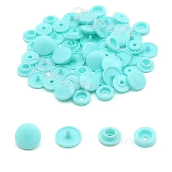 100sets Multiple Colors Plastic Snap Buttons Round Press Stud Fasteners for Baby Clothes Garment Accessories DIY Craft 20Colo