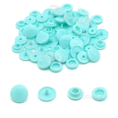 100sets Multiple Colors Plastic Snap Buttons Round Press Stud Fasteners for Baby Clothes Garment Accessories DIY Craft 20Colo