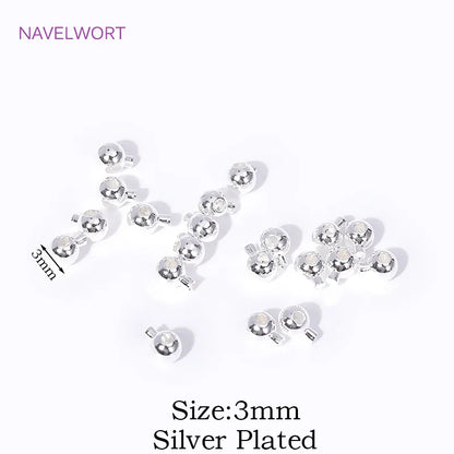 18K Gold Plated Round Crimp End Bead,Brass Crimp Beads For Jewelry Making Supplies,Lamps For Jewelry,DIY Bracelets Accessorie