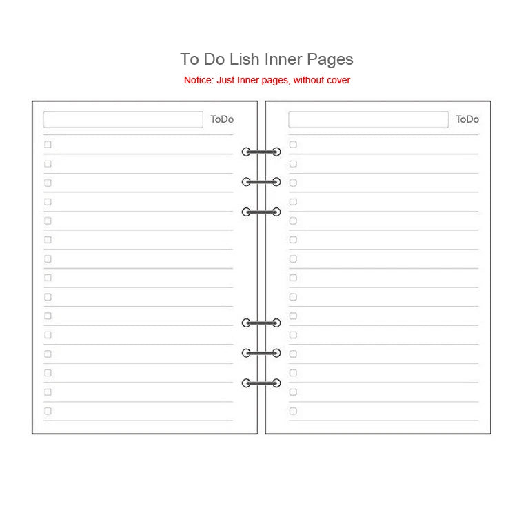 A5 A6A7 45 Sheets Loose Leaf Notebook Refill Spiral Binder Inner Page Weekly Monthly To Do Line Dot Grid Inside Paper Station
