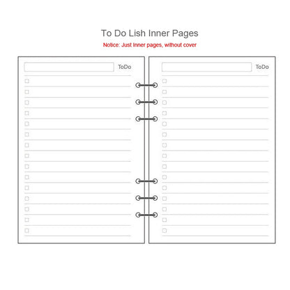 A5 A6A7 45 Sheets Loose Leaf Notebook Refill Spiral Binder Inner Page Weekly Monthly To Do Line Dot Grid Inside Paper Station