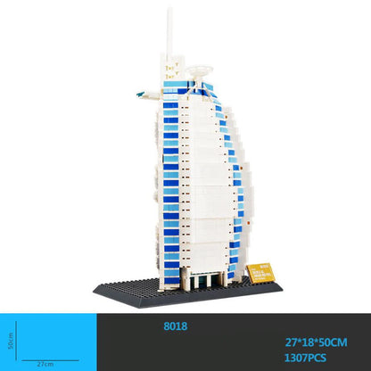 World Famous Modern Architecture United Arab Emirates Dubai Burj Al Arab Hotel Creative Building Block Construction Bricks To