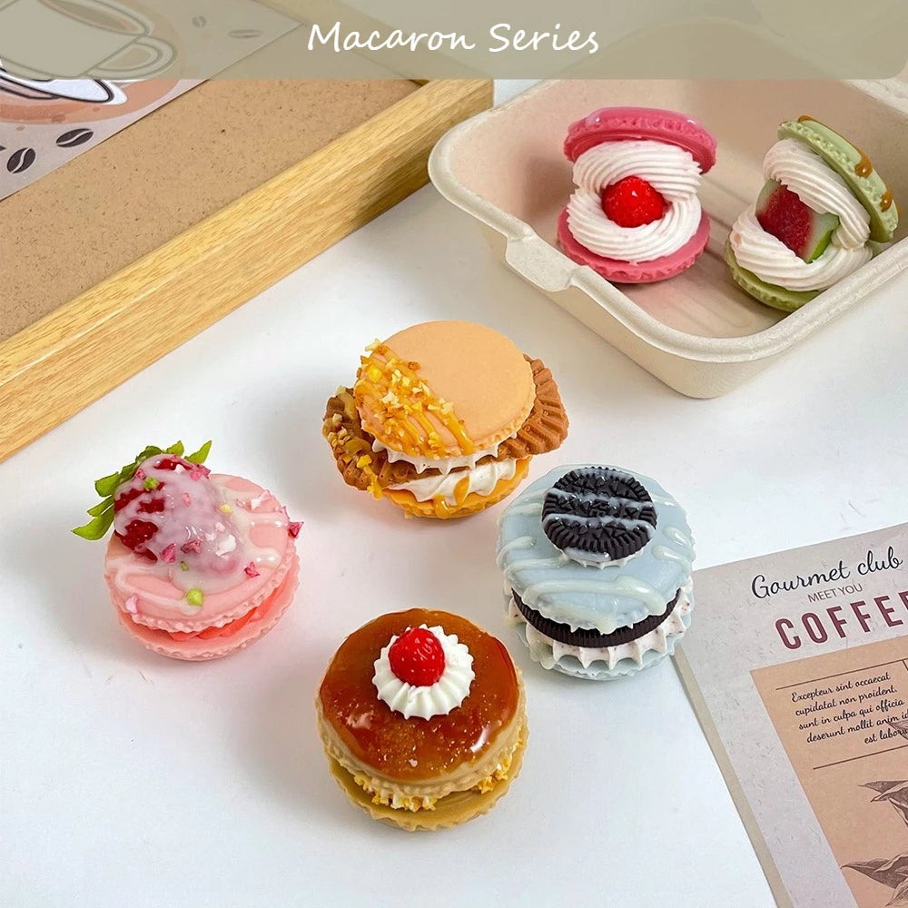 3D Macaron Dessert Refrigerator Magnetic Resin Decorative Stickers Message Magnetic Stickers Home Decor Moving Gifts
