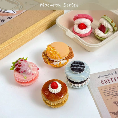 3D Macaron Dessert Refrigerator Magnetic Resin Decorative Stickers Message Magnetic Stickers Home Decor Moving Gifts