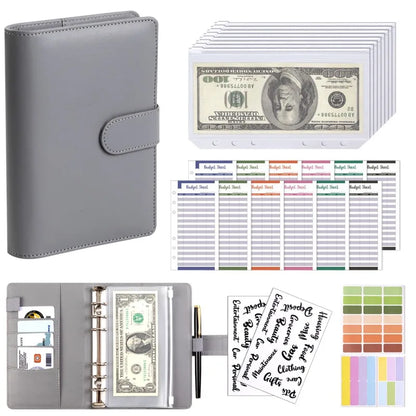 New Budget Plan Notebook A6 Cash Envelope Saving Money 6 Holes Binder for Financial Management A6 Loose-leaf Notebook Binder 