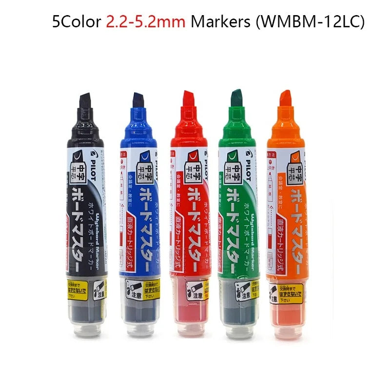 Pilot Whiteboard Pen Stationery Erasable Replaceable ink Refillable Markers 0.7/2.2-5.2/2.3/3.0-6.2/ 3.2/5.0-12mm Durable Tip
