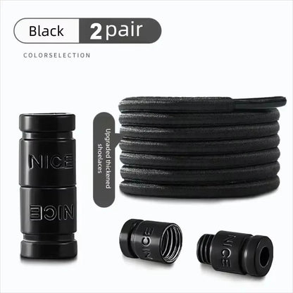 Colorful Metal Lock Sneakers Elastic Shoelaces No Tie Sports Shoe Laces Capsule Lock Stretch Rubber Shoestrings for Easy Wear