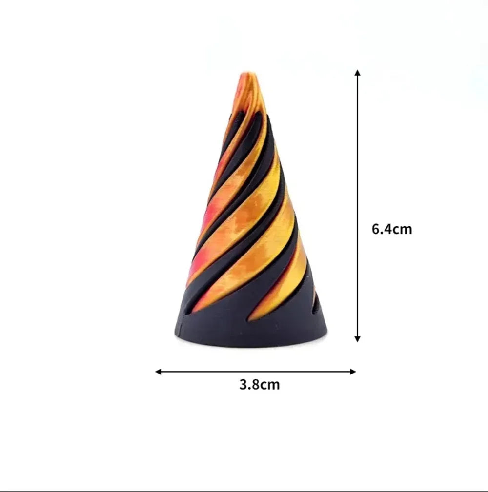 3D Printed Spiral Cone Pyramid Passthrough Sculpture Pass Through Pyramid Toy Mini Vortex Thread Illusion Cone Spiral Ornamen
