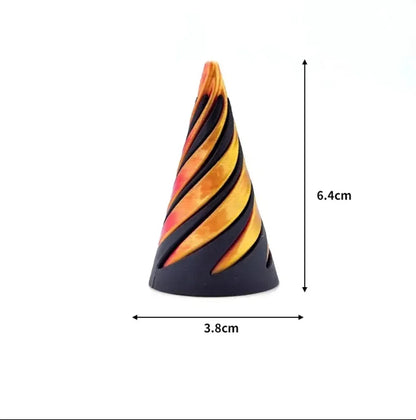 3D Printed Spiral Cone Pyramid Passthrough Sculpture Pass Through Pyramid Toy Mini Vortex Thread Illusion Cone Spiral Ornamen