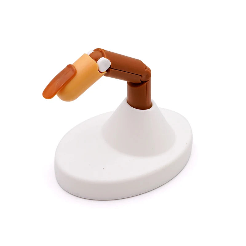 Nail Training Hand Nail Art Practice Model With Base Showing Shelf Manicurist Beginner Replace Finger Tips Nail Piece - White