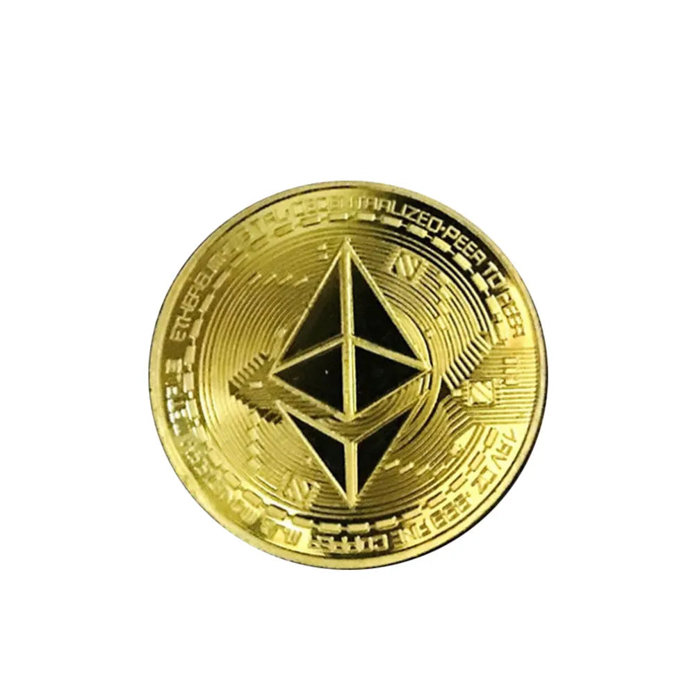 Ethereum Souvenir coins Imitation Gold Commemorative Collection Decoration Creative Antique Collectibles Metal Non currency -