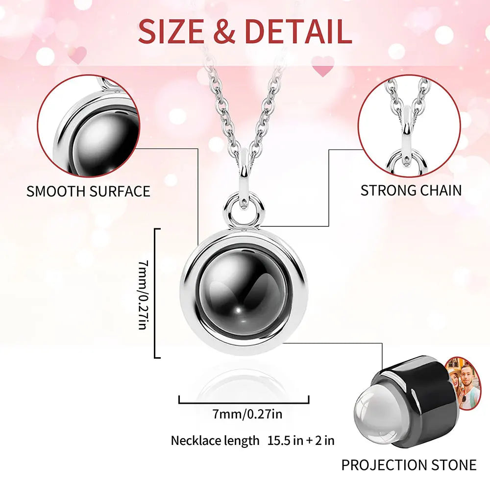 Custom Photo Projection Necklace with Photo Inside Cat Dog Paw Pendant Projection Photo Necklace with Photo Projection