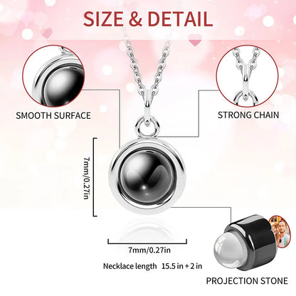 Custom Photo Projection Necklace with Photo Inside Cat Dog Paw Pendant Projection Photo Necklace with Photo Projection