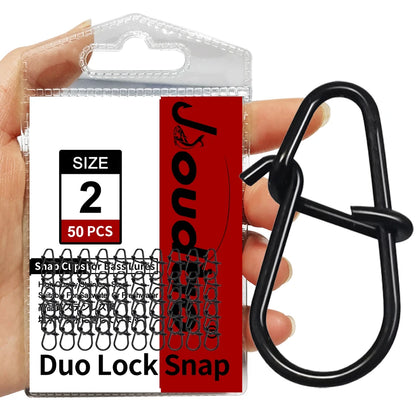 50Pcs Crankbait Snaps Stainless Steel Duo Lock Lure Snaps Quick Change Fishing Clips Fast Speed Clips Snap Hook Connector - S