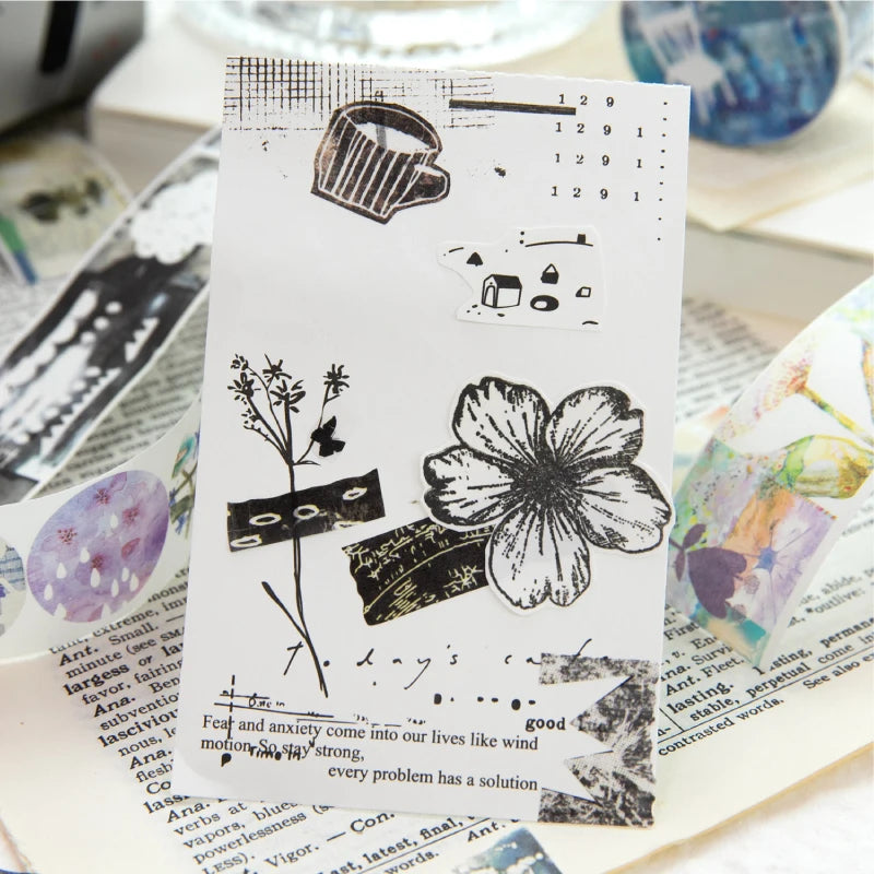 Journal GO 2.5x200cm Random Splicing Tape Sticker for Planner Collage Junk Journal diy Masking Tape Scrapbooking Decor Sticke