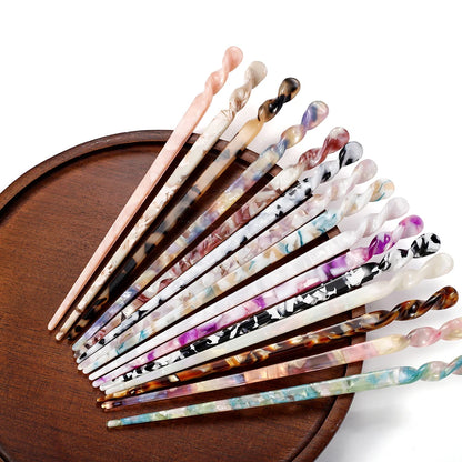 Chinese Style Hair Sticks Vintage Acetate Resin Chopstick Women Hairpins Hair Clip Pin Headwear Wedding Hair Jewelry Accessor