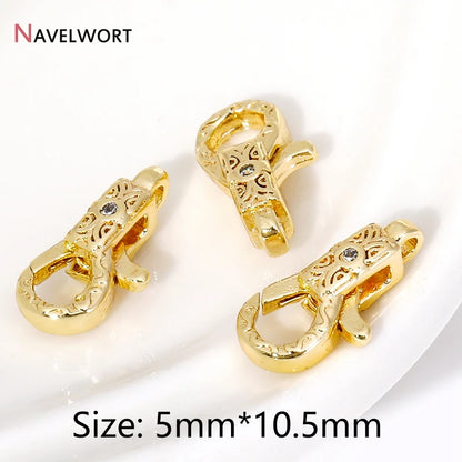 2 Sizes 18K Gold Plated Brass Metal Lobster Clasps Hooks Connector,Clasps For Jewelry,DIY Fashion Jewelry Making Accessories