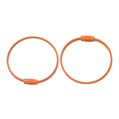 10pcs/lot 50mm Iron Key Ring Colorful Keychain Rings Screw Lock for Jewelry Making Keychain DIY Findings - Orange