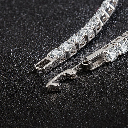 S925 Silver Platinum Plated Moissanite Bracelet Sparkling Personality Wedding Jewelry Gift Charm Bracelet For Women