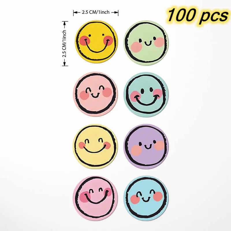 100-500pcs Cute Reward Stickers for Kids School Supply - DIY Thank You Sealing Labels Stationery Toy Game Tags for Teachers G