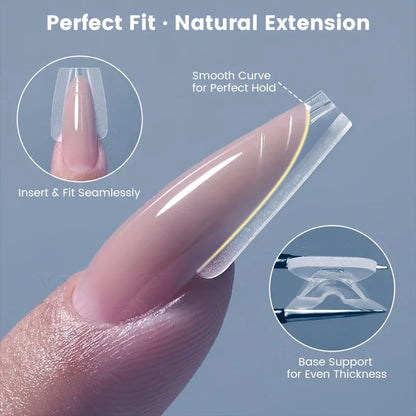 240 Pieces of Dual-Form Nail Forms - Nail Molds, Can Quickly Extend Nails, No Paper Forms Needed, 15 Sizes of Plastic Forms, 