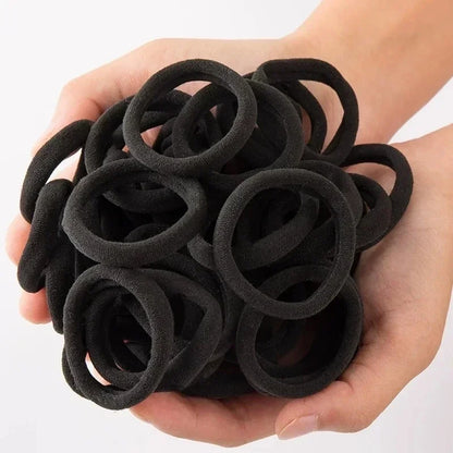 High Elastic Hair Bands for Women Girls Black Basic Hair Tie Headband Simple Ponytail Holder Headwear Hair Accessories