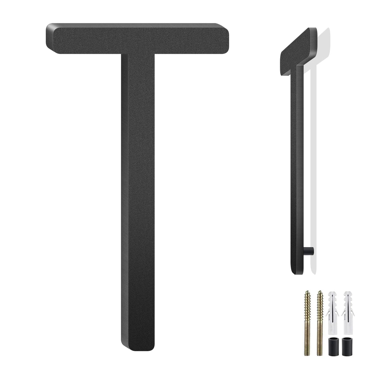 3-10 Inch Floating Aluminum House Address Numbers Letters, Modern Metal House Numbers for Outside, Black Metal Door Address L