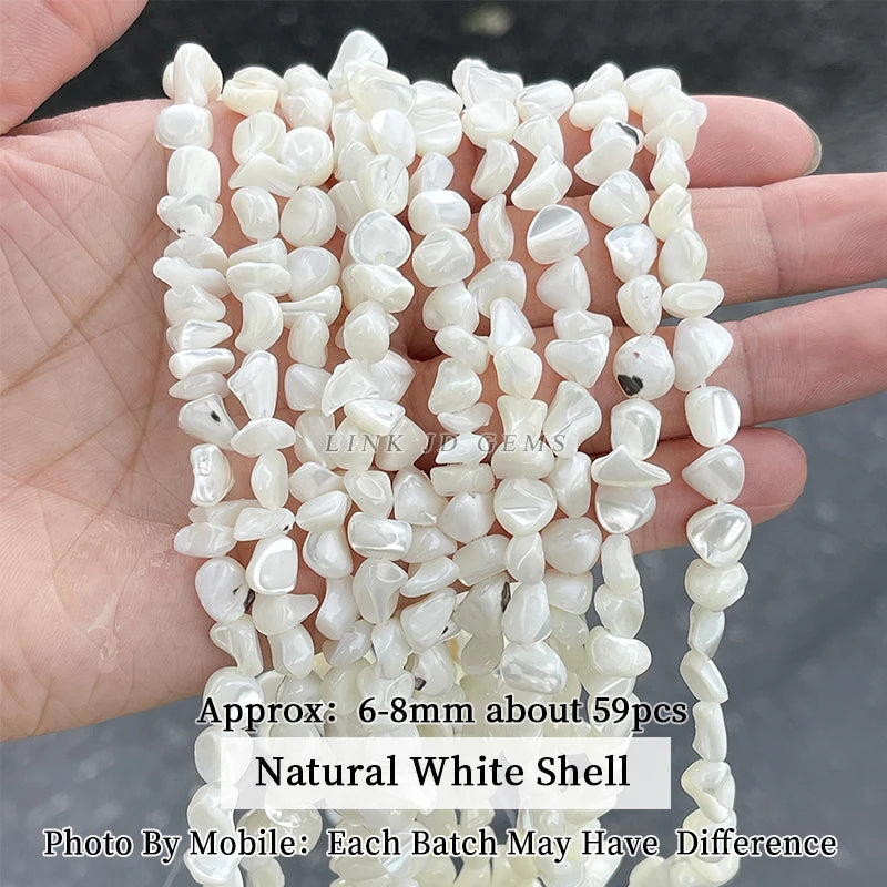 Natural Shell Beads Irregular Shape Smooth Beads Loose Spacer Bead For Jewelry Making Diy Earrings Necklace Accessory Finding