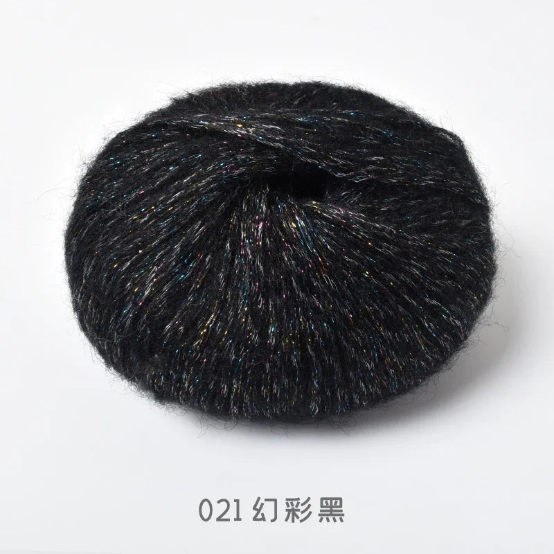 Crochet Mohair Yarn, Glisten Sequin Soft Yarn, DIY Knitting Thread for Sweaters, Baby Clothes, Shawls, Hats, Handmade Project