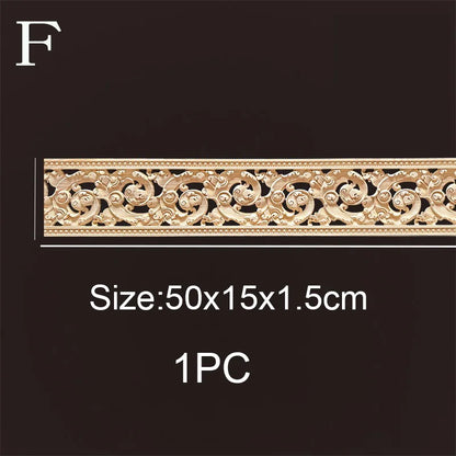 Decorative Wood Molding Wood Carved Corner Onlay Applique Frame Cabinet Home Decor Figurines Wall Art Furniture Accessories