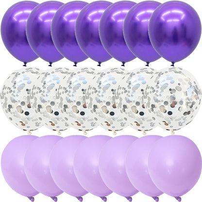 40PCS Silver White Purple Metal Latex Confetti Balloons Wedding Decorations Matte Globos Birthday Party Decorations - Emerald