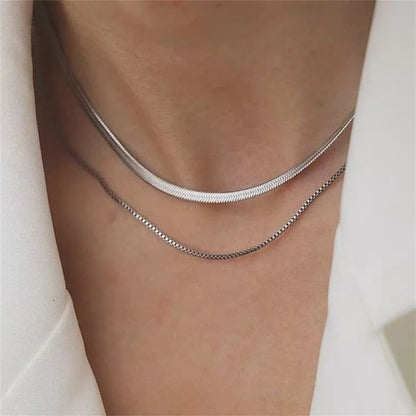 Vintage Bohemian Multilayer Minimalist Necklace for Women Stick Pendant Link Chain Necklace Collarbone Collares Fashion Jewel