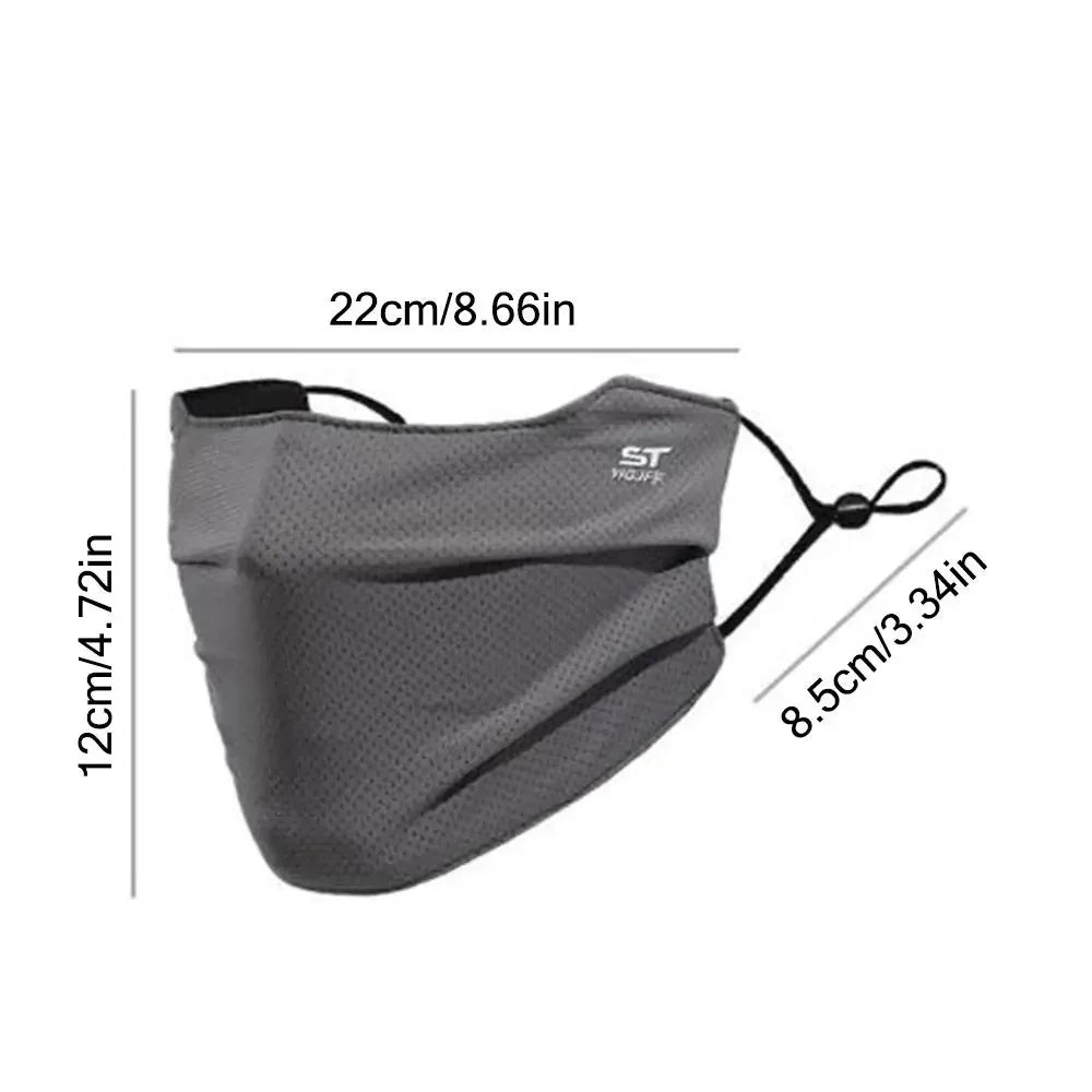 Breathable Ice Silk Face Cover UV Face Shield Washable Reusable Sun Protection Face Mask for Motorcycle Running Riding Exerci