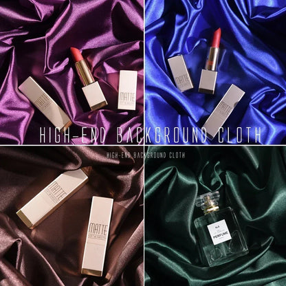 Silky Luster Cloth Backdrop Satin Fabric Glossy Background for Photographic Studio Luxury Style for Jewelry Necklace Shooting