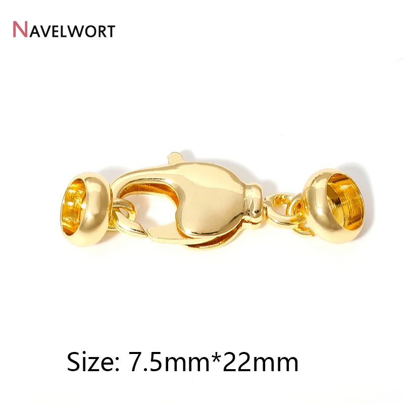 2 Sizes 18K Gold Plated Brass Metal Lobster Clasps Hooks Connector,Clasps For Jewelry,DIY Fashion Jewelry Making Accessories