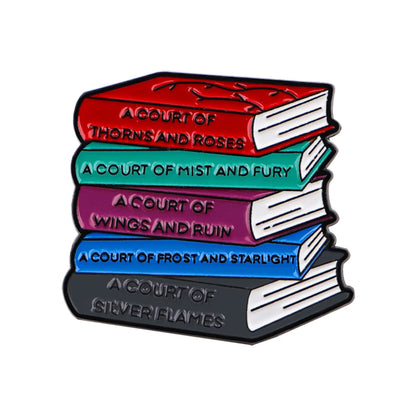 Book Lover Enamel Pin Cute Reading Themed Brooch "Just One More Chapter" Lapel Pins for Backpacks Bookworm Gift