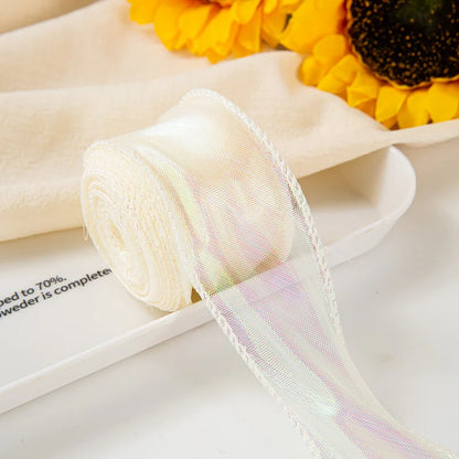 10Yards Fishtail Chiffon Ribbon Wavy Edged Organza Ribbon For DIY Crafts Bouquet Gift Wrapping Wedding Decoration Sewing Acce